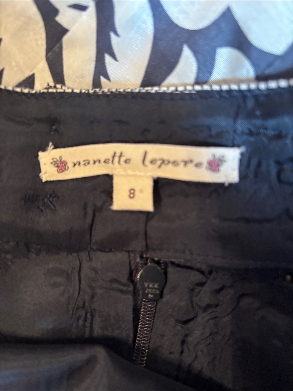 Classic Nanette Lepore Two-Piece Navy Tweed Womens Suit Jacket & Skirt - Picture 6 of 6